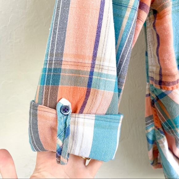 Anthropologie‎ Holding Horses Blue Plaid Button Top - Picture 4 of 6